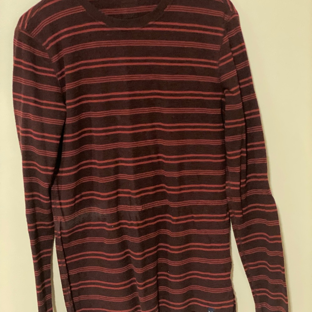 American Eagle Outfitters Red and Black Striped Jersey